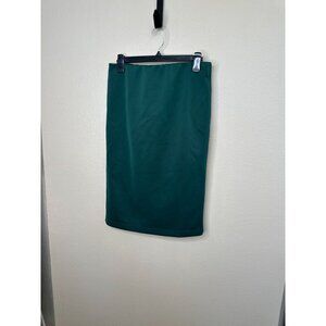 Carmen Marc Valvo Womens Green Knee-Length Pencil Skirt Zip Back Medium Stretch
